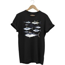 Fishing Balıkçılık Uzunkanat Orkinos Tuna Balığı Baskılı %100 Pamuk Regular Fit T-Shirt