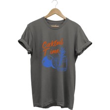 Cocktail Time Tasarım Baskılı Y2K Old Money %100 Pamuk Regular Fit Bisiklet Yaka Premium T-Shirt