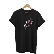 Peri Kızı Baskılı Şık Tatlı %100 Pamuk Regular Fit Bisiklet Yaka T-Shirt