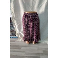 Vişne Çürüğü - Bej Etegi Fırfırlı Bürümcük Beli Lastikli 1 Adet Etek Kaliteli Şık Güzel