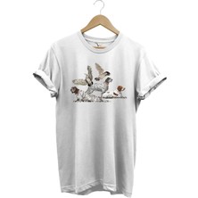 Avcılık Hunting Fermalı English Setter ve Çulluk Baskılı %100 Pamuk Regular Fit T-Shirt