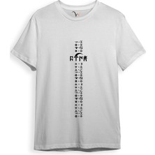 Türkiye Türk Yazısı ve Göktürk Alfabesi Sembolleri Ay Yıldız ve Hilal Baskılı Regular Fit T-Shirt