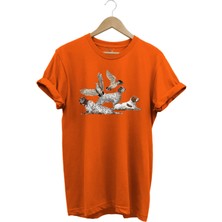 Avcılık Hunting Fermalı English Setter ve Çulluk Baskılı %100 Pamuk Regular Fit T-Shirt