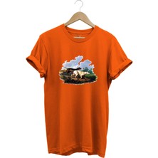 Hunting Avcılık Av Köpekleri ve Orman Baskılı Doğa Vahşi Yaşam %100 Pamuk Regular Fit T-Shirt