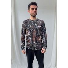 Orman Desen Çulluk Baskılı Avcı Regular Fit Bisiklet Yaka Uzun Kol Dry Touch T-Shirt