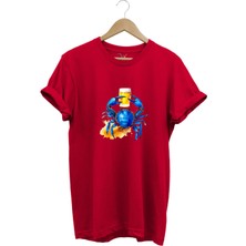 Yaz Baskılı Mavi Yengeç %100 Pamuk Regular Fit Bisiklet Yaka T-Shirt