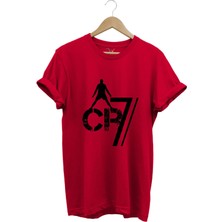 Ronaldo Cr7 Baskılı Futbol Temalı Regular Fit %100 Pamuk T-Shirt