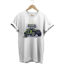 Offroad 4x4 Dağ Arabası Orman Tema Baskısı Regular Fit %100 Pamuk T-Shirt