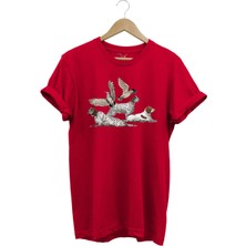 Avcılık Hunting Fermalı English Setter ve Çulluk Baskılı %100 Pamuk Regular Fit T-Shirt