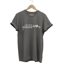 Motorcu Motorsiklet Kalp Ritmi Baskılı 1N23456 Regular Fit %100 Pamuk T-Shirt