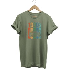 Vintage Retro 1990'S Baskılı Kaset %100 Pamuk Regular Fit Bisiklet Yaka T-Shirt