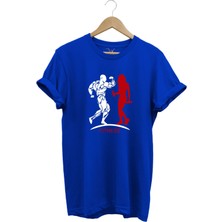 Gym Fitness Spor Yapan Kadın ve Erkek Baskılı %100 Pamuk Regular Fit Bisiklet Yaka T-Shirt