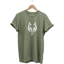 Bozkurt Türkçü Kurt Baskılı %100 Pamuk Regular Fit Bisiklet Yaka T-Shirt