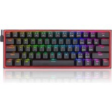 Mcreative K617-RGB 16,8 Milyon Rgb Aydınlatma, Red Switch Fizz%60 Q Türkçe Kablolu Mekanik Oyuncu Klavyesi Siyah
