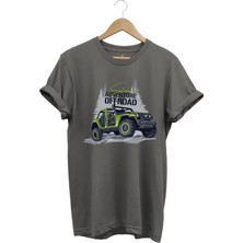 Offroad 4x4 Dağ Arabası Orman Tema Baskısı Regular Fit %100 Pamuk T-Shirt