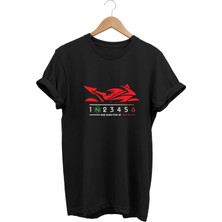 Red Racing Motor - Kırmızı Yarış Motorsikleti Baskılı Tshirt