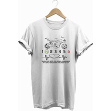 Hearth Beat Love Racing Motor Baskılı Tshirt