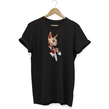 Mafya Kedi Baskılı T-Shirt