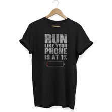 Run Baskılı T-Shirt