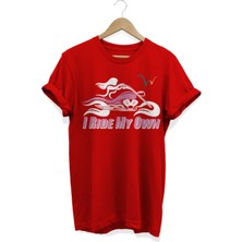 I Ride My Own Beyaz Baskılı T-Shirt