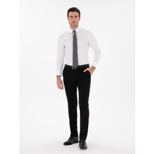Cacharel Erkek Siyah Slim Fit Yün Karışımlı Klasik Pantolon 50306053-VR046