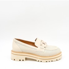 Venüs Kadın Hakiki Deri Toka Detaylı Loafer Günlük Ayakkabı VN11530Y Bej