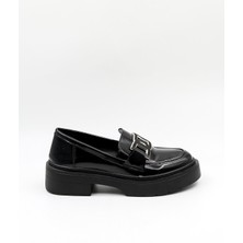 Kriste Bell Tokalı Günlük Klasik Ayakkabı KB5005 Siyah Rugan