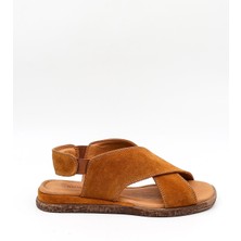 Kriste Bell Süet Deri Sandalet KB706 Suet Taba