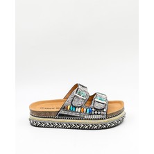 Kriste Bell Ithal Kadın Taşlı Terlik KB0000-000 Siyah