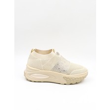 Guja Ithal Triko Sneakers Kadın Spor Ayakkabı GJ305 Bej
