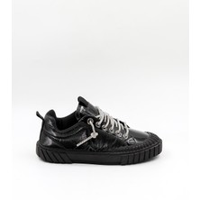 Kriste Bell  Paraşüt Kumaş Taşlı Bağcıklı Sneaker Kadın Spor Ayakkabı  KB2304 Siyah