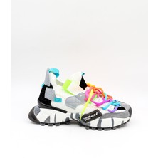 Guja Ithal Bağcıklı  Sneakers Unisex Spor Ayakkabı GJ303 Beyaz