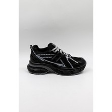 Kriste Bell Parlak Desenli Sneaker Kadın Spor Ayakkabı KB0038 Siyah