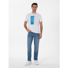 Cacharel Erkek Mavi Slim Fit Pamuk Karışımlı Jean Pantolon 50306185-VR036