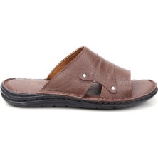 Pisagor PS-33530 Ortopedik Erkek Masaj Tabanlı Hakiki Deri Terlik