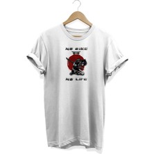 No Bike No Life Baskılı T-Shirt