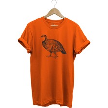 Hunting Avcılık Keklik Baskılı %100 Pamuk Regular Fit Bisiklet Yaka T-Shirt