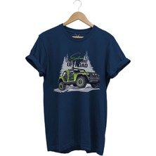 Offroad 4x4 Dağ Arabası Orman Tema Baskısı Regular Fit %100 Pamuk T-Shirt