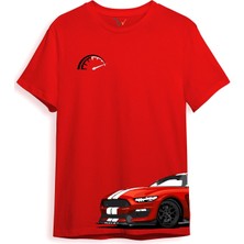 Araba Yan Detaylı Hız Limiti Baskılı Regular Fit %100 Pamuk T-Shirt