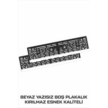 Tay Promosyon Beyaz Yazısız Boş Plakalık 2 Adet Takmatik Esnek Kırılmaz Plakalık