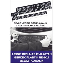 Tay Promosyon Beyaz Yazısız Boş Plakalık 2 Adet Takmatik Esnek Kırılmaz Plakalık