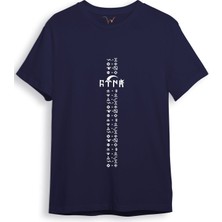 Türkiye Türk Yazısı ve Göktürk Alfabesi Sembolleri Ay Yıldız ve Hilal Baskılı Regular Fit T-Shirt