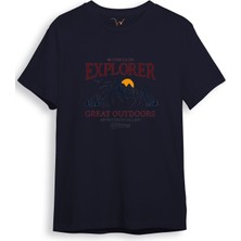 Mountain Explorer Dağcı Gezgin-Araştırmacı Regular Fit %100 Pamuk Bisiklet Yaka T-Shirt