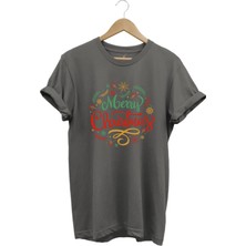 Yılbaşı Christmas Baskılı Noel Yeni Yıl %100 Pamuk Regular Fit Bisiklet Yaka T-Shirt