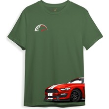 Araba Yan Detaylı Hız Limiti Baskılı Regular Fit %100 Pamuk T-Shirt