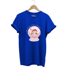 Vintage Retro Streetwear Poster Mantar Küresi Baskılı %100 Pamuk Regular Fit Bisiklet Yaka T-Shirt