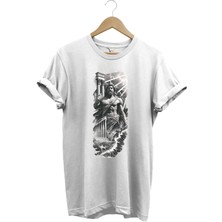 Yunan Mitolojisi Parthenon Zeus Baskılı Minimal Regular Fit %100 Pamuk T-Shirt