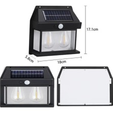 24W Güneş Enerjili Solar Bahçe Armatürü - Fotoselli ve IP65 Su Geçirmez Duvar Lambası