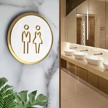 Gold Pleksi Wc Tabelası 3’lü Set - Yapışkanlı, Şık ve Dayanıklı Tuvalet Işaretleri