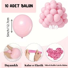 Partinity 10 Adet 5 Inç 12 cm Pembe Balon Doğum Günü Balonu Mini Balon